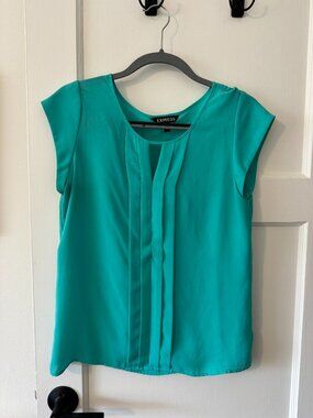 Express Teal Express Pleated Blouse